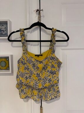 19 Cooper Yellow Floral Ruffle-Strap Camisole